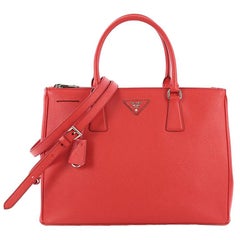Prada Double Zip Lux Tote Saffiano Leather Medium