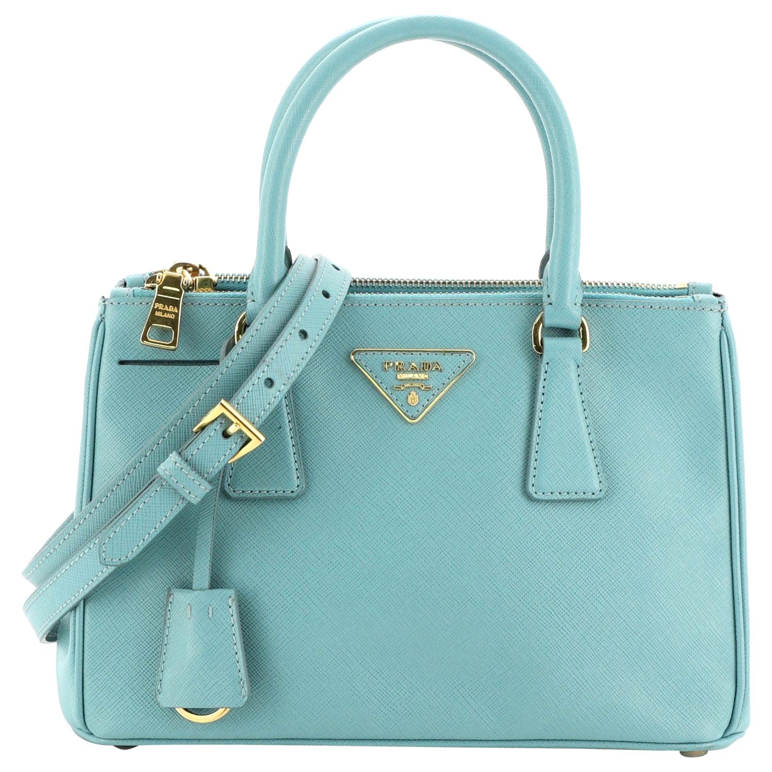 Prada Double Zip Lux Tote Saffiano Leather Mini