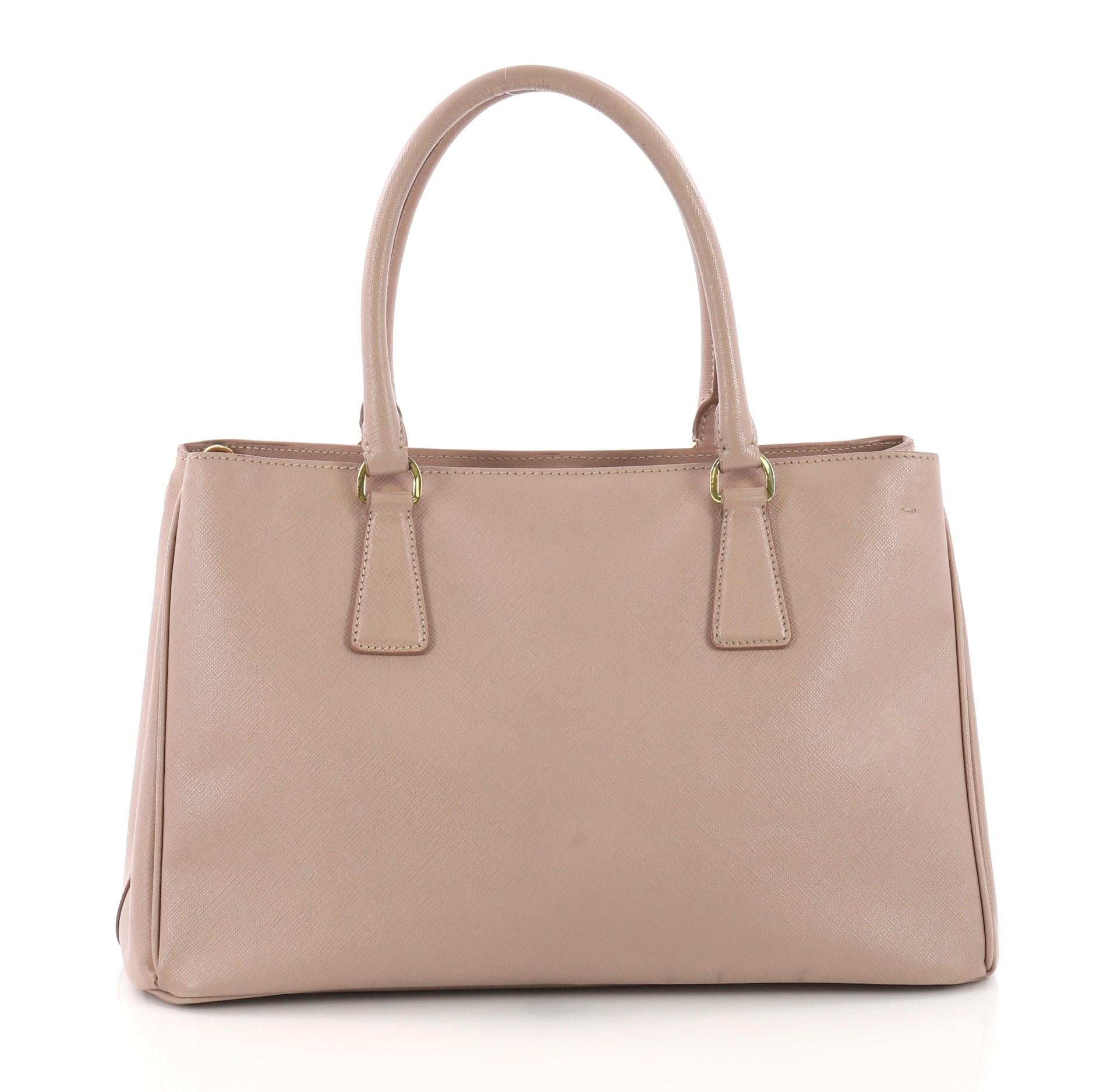 Prada Double Zip Lux Tote Saffiano Leather Small In Good Condition In NY, NY