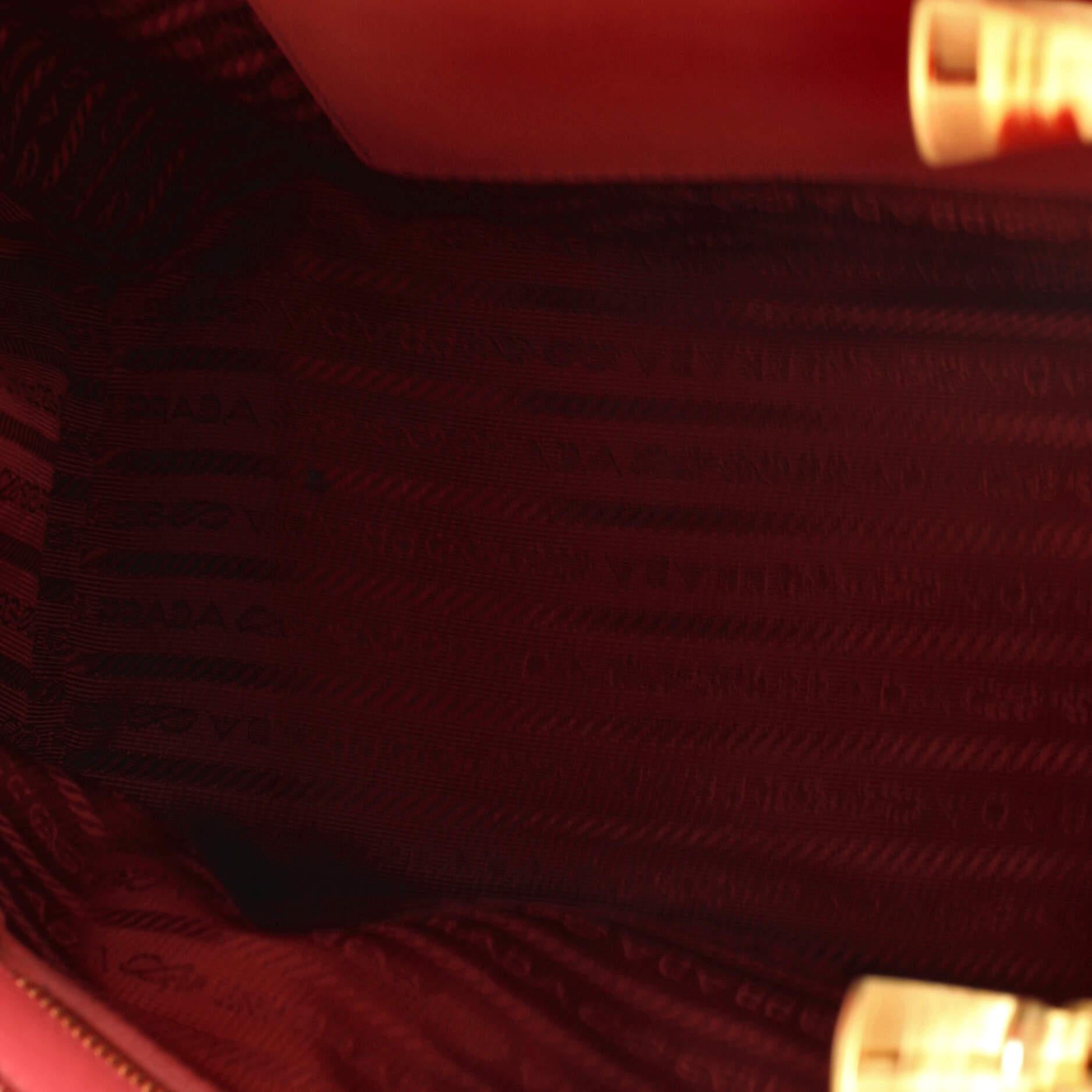 Red Prada Double Zip Lux Tote Saffiano Leather Small