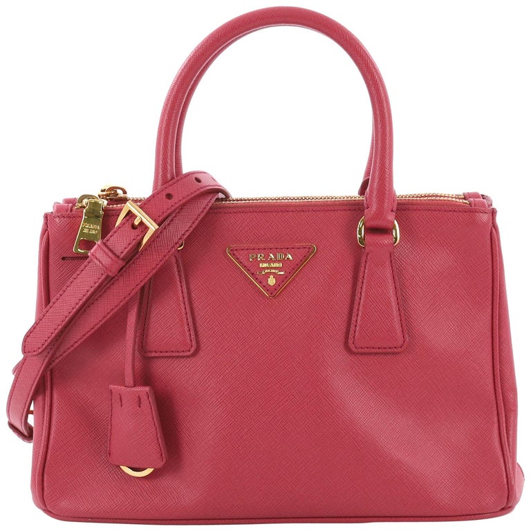 Prada Double Zip Lux Tote Saffiano Leather Small For Sale at 1stdibs