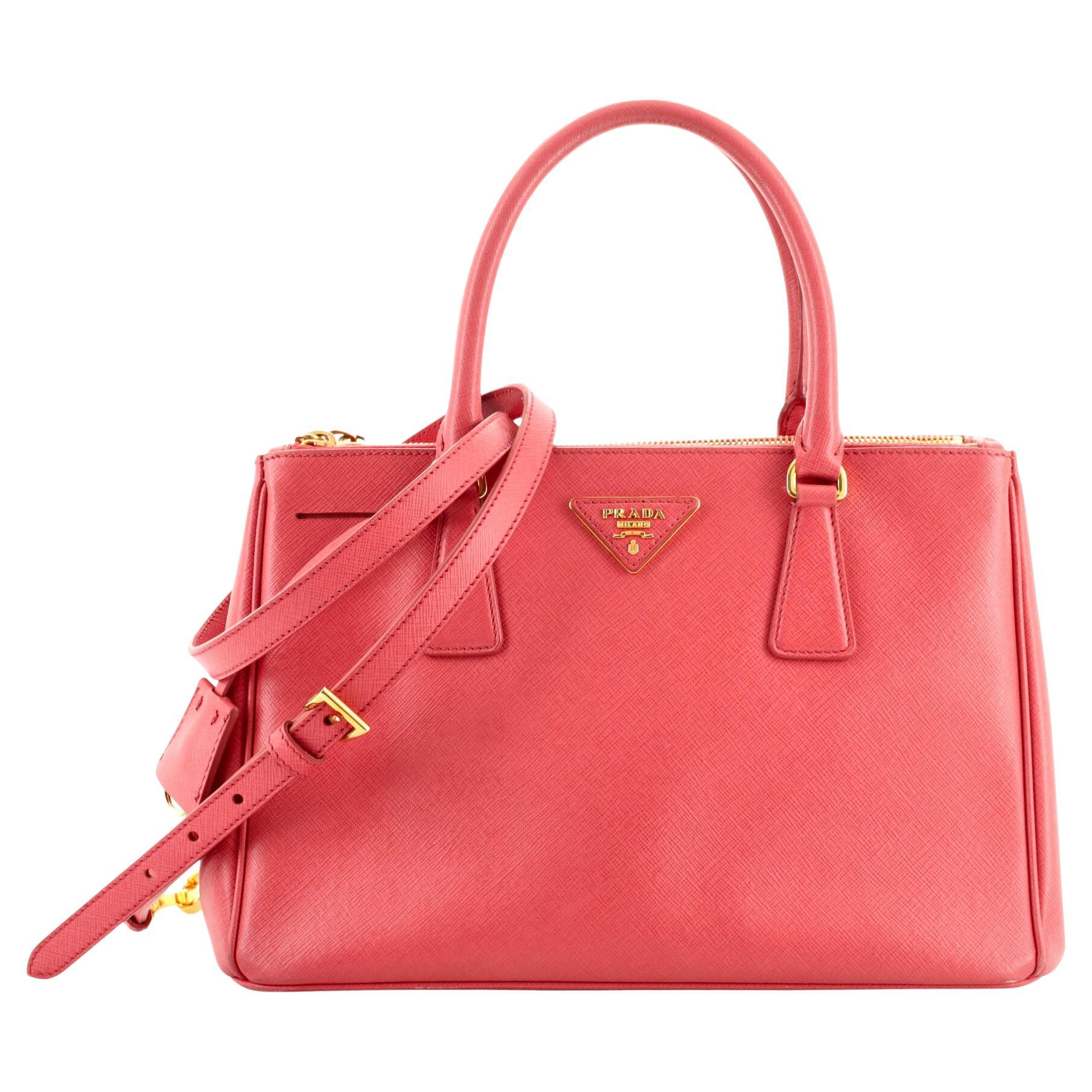 Prada Double Zip Lux Tote Saffiano Leather Small For Sale at 1stDibs