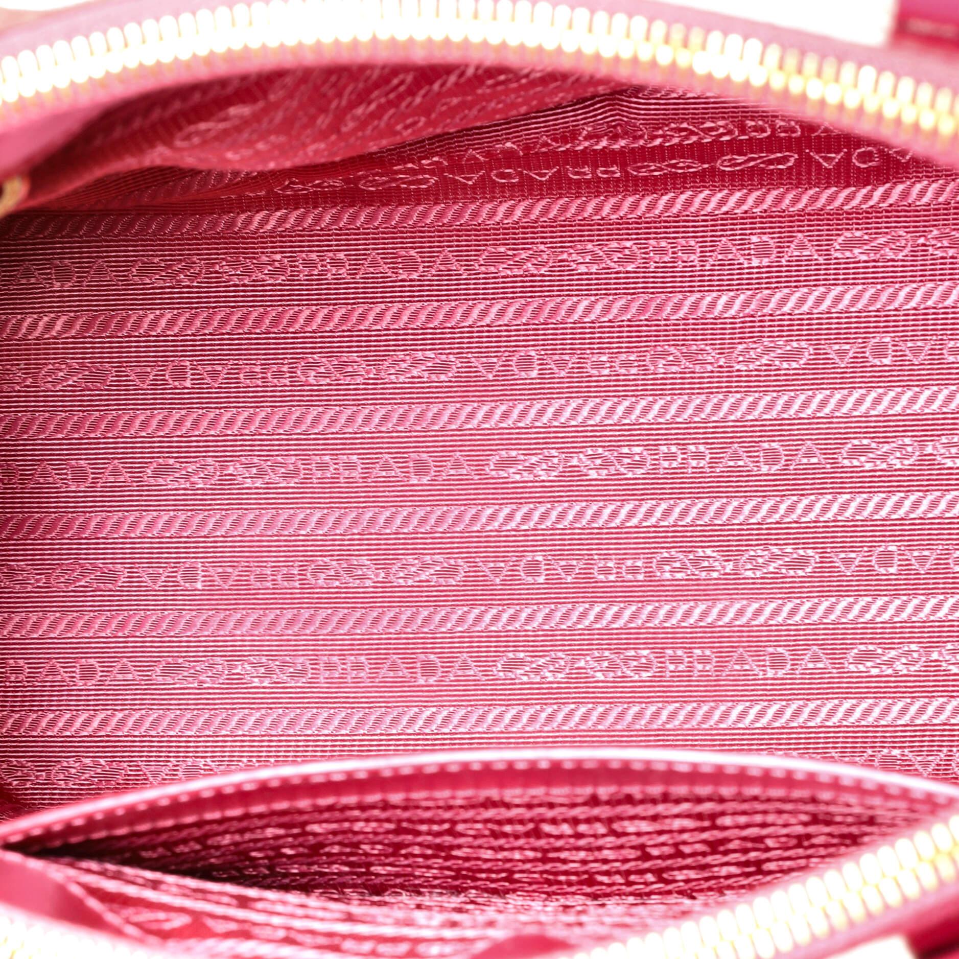 Prada Double Zip Lux Tote Vernice Saffiano Leather Mini In Good Condition In NY, NY
