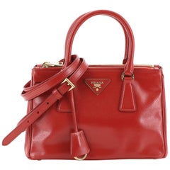 Prada Double Zip Lux Tote Vernice Saffiano Leather Mini