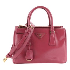 Prada Double Zip Lux Tote Vernice Saffiano Leather Small