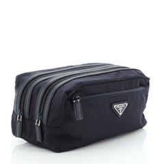 Prada Double Zip Toiletry Pouch Tessuto Medium
