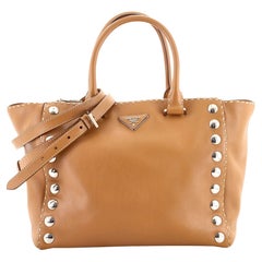 Prada Double Zip Tote Studded City Calf