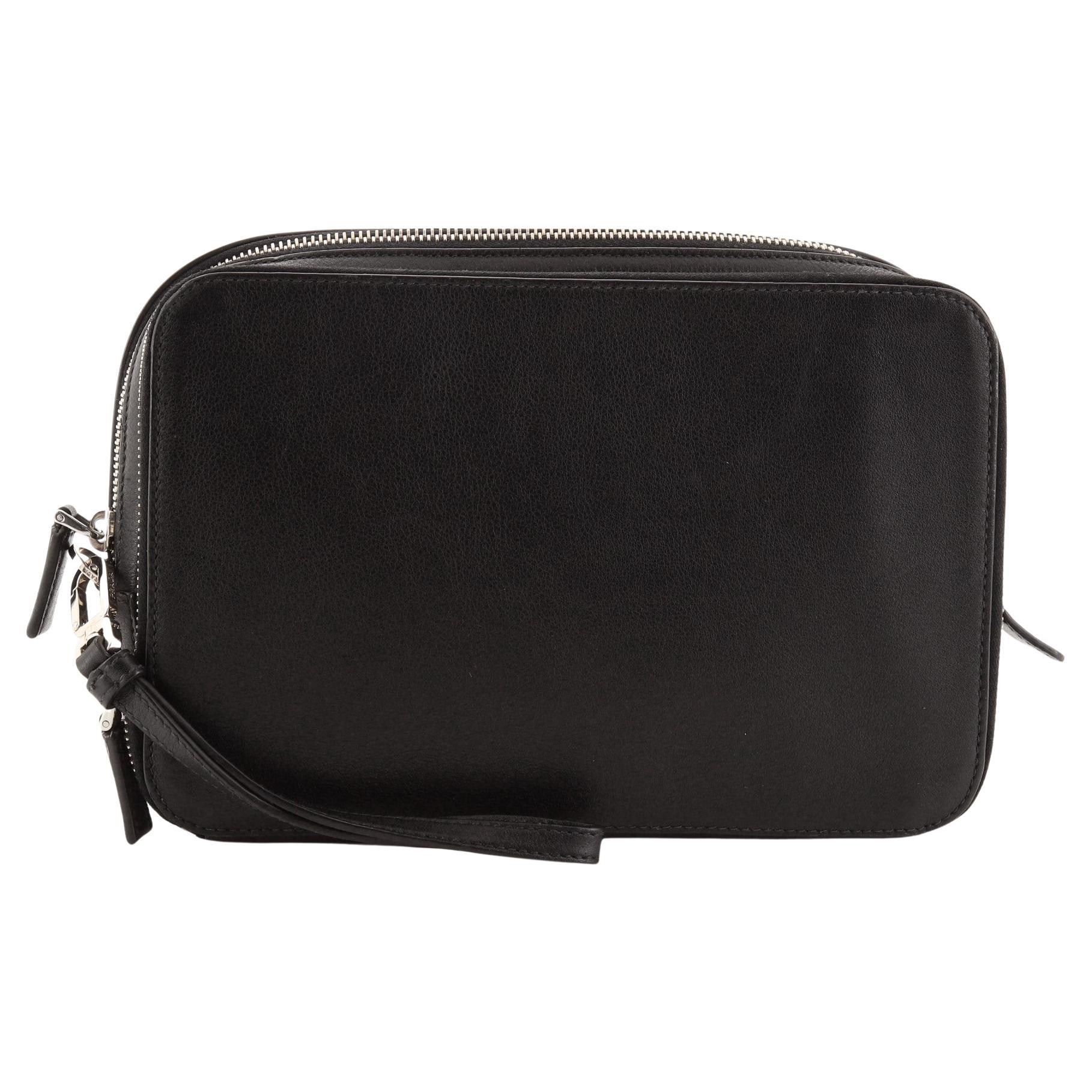 Prada Blue Leather Clutch Bag