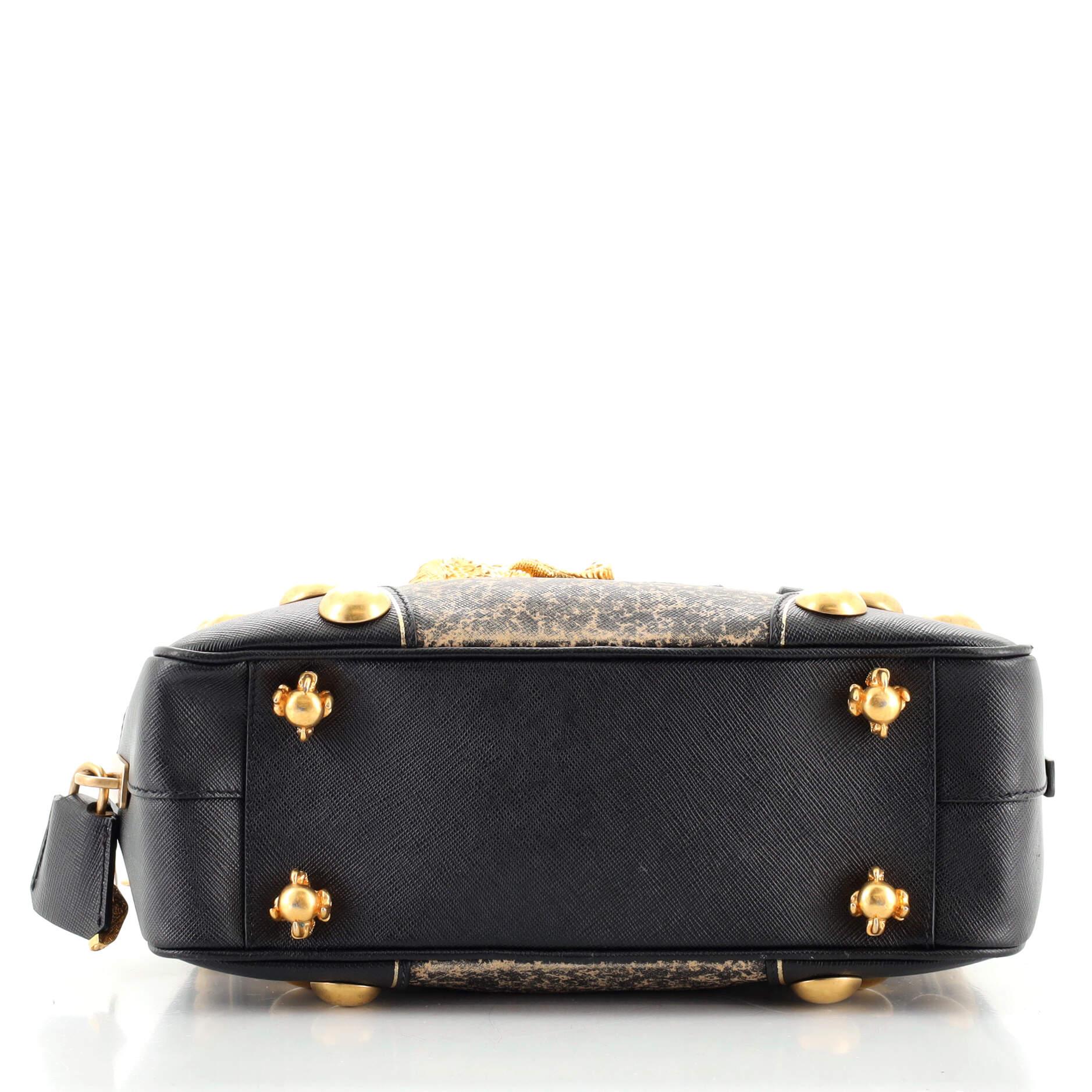 Prada Dragon Bauletto Tasche aus bedrucktem Saffiano-Leder mit Drachenverzierung für Damen oder Herren