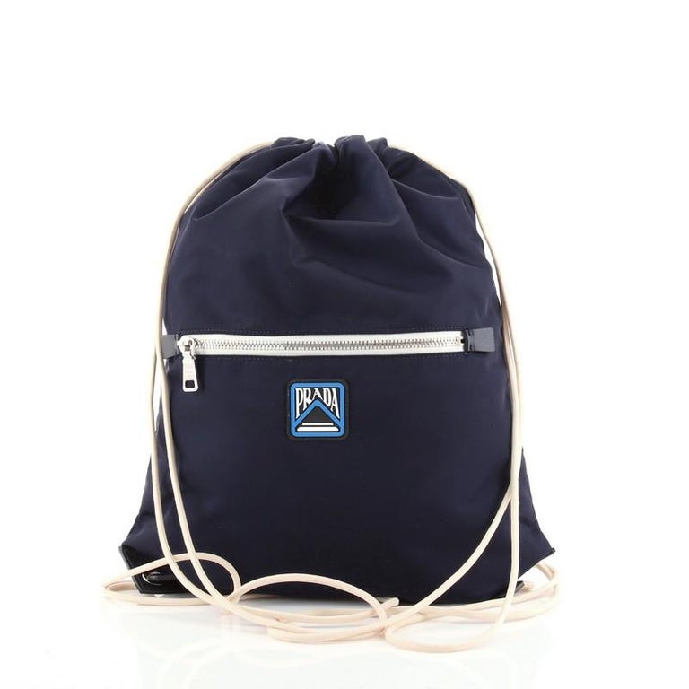 Prada Drawstring Backpack Prada Drawstring Backpack Tessuto Medium at 1stDibs