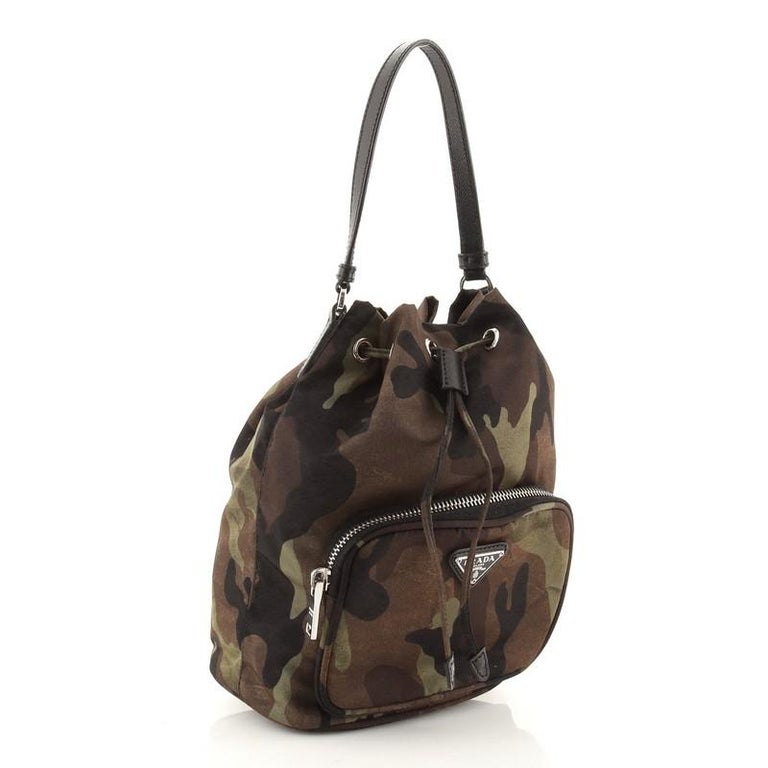 Prada Drawstring Bucket Bag Printed Tessuto Small at 1stDibs