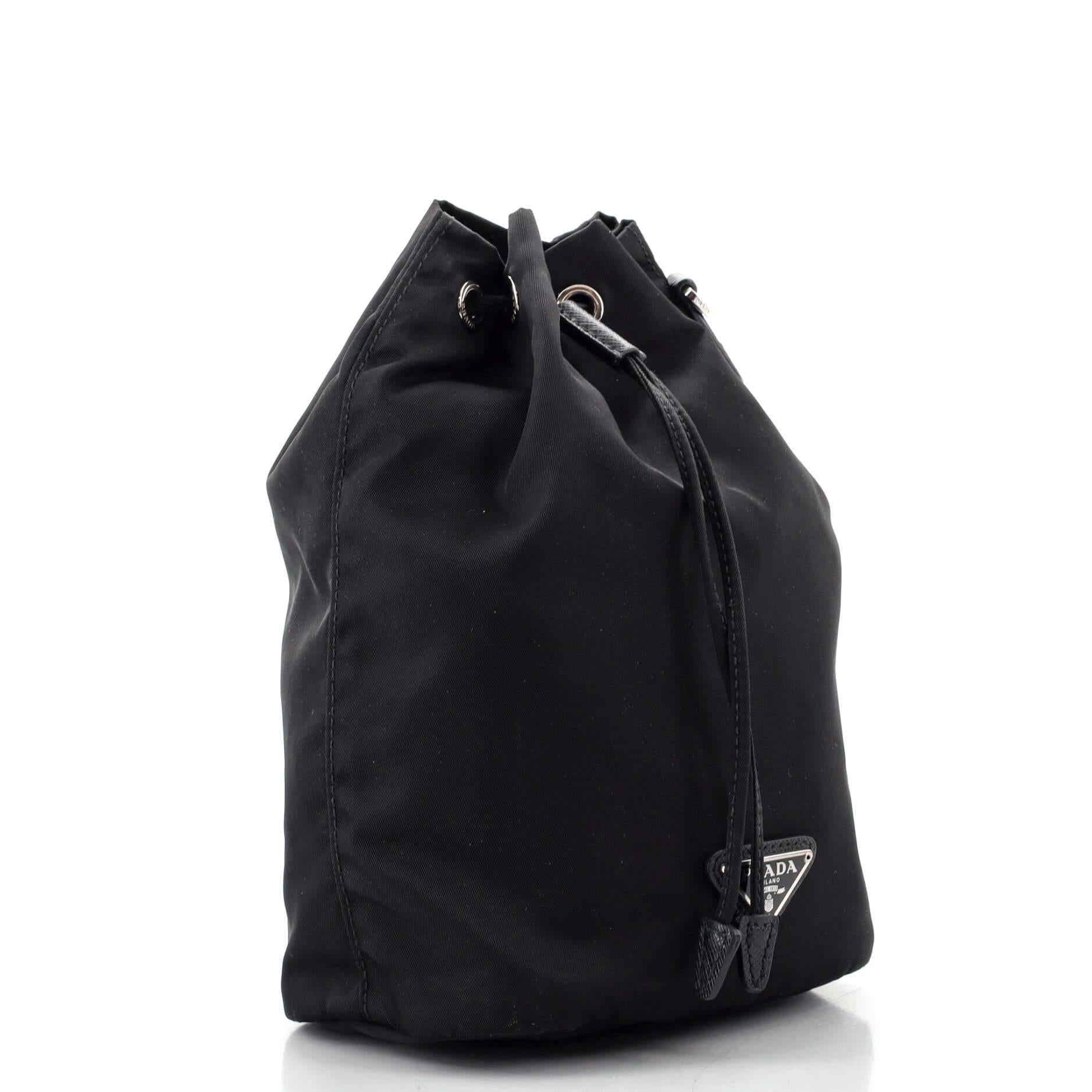 Prada Drawstring Bucket Bag Tessuto Small at 1stDibs