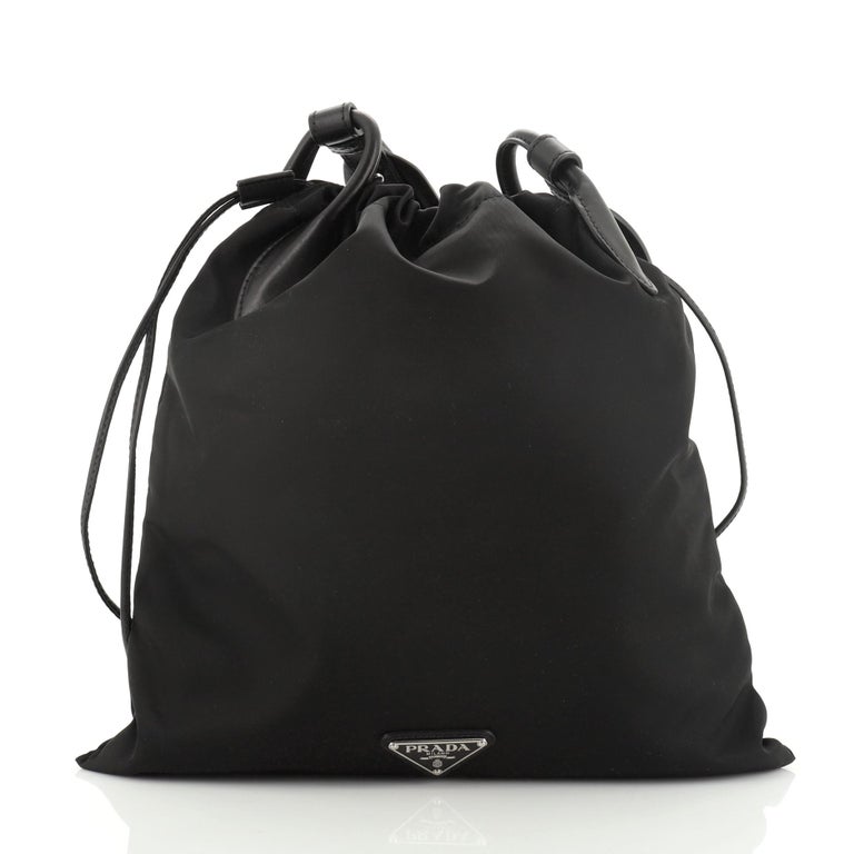 Prada Drawstring Shoulder Bag Tessuto with Saffiano Leather Medium at ...