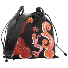 Prada Drawstring Shoulder Bag Tessuto with Saffiano Leather Medium