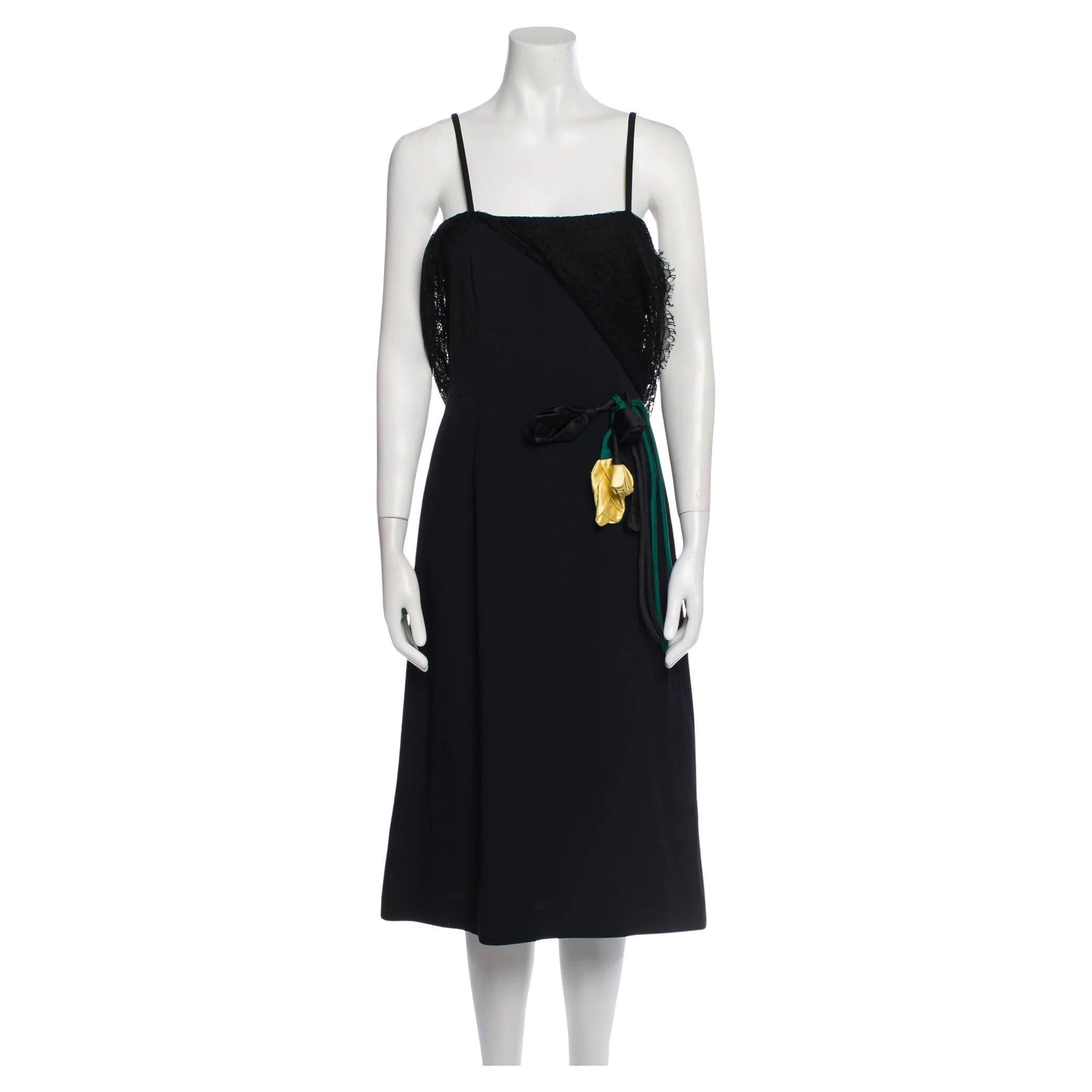 Prada dress with flower accent, FW 2019 Collection For Sale