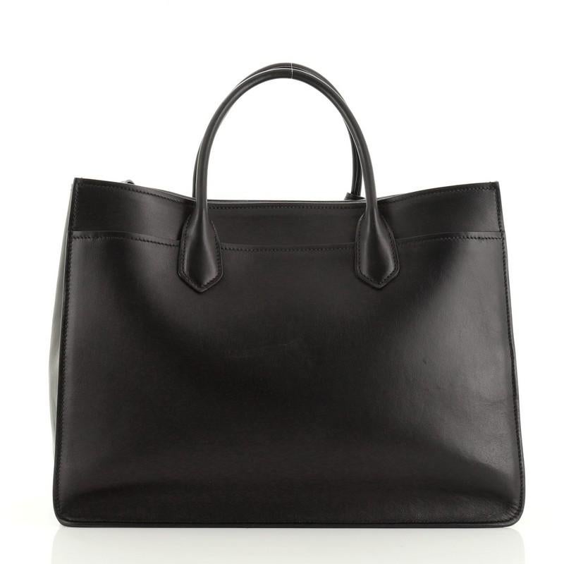 Prada Dual Shopping Tote Calfskin East West In Good Condition In NY, NY
