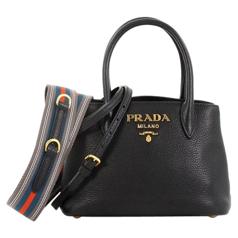 Prada Dual Strap Convertible Open Tote Vitello Daino Mini