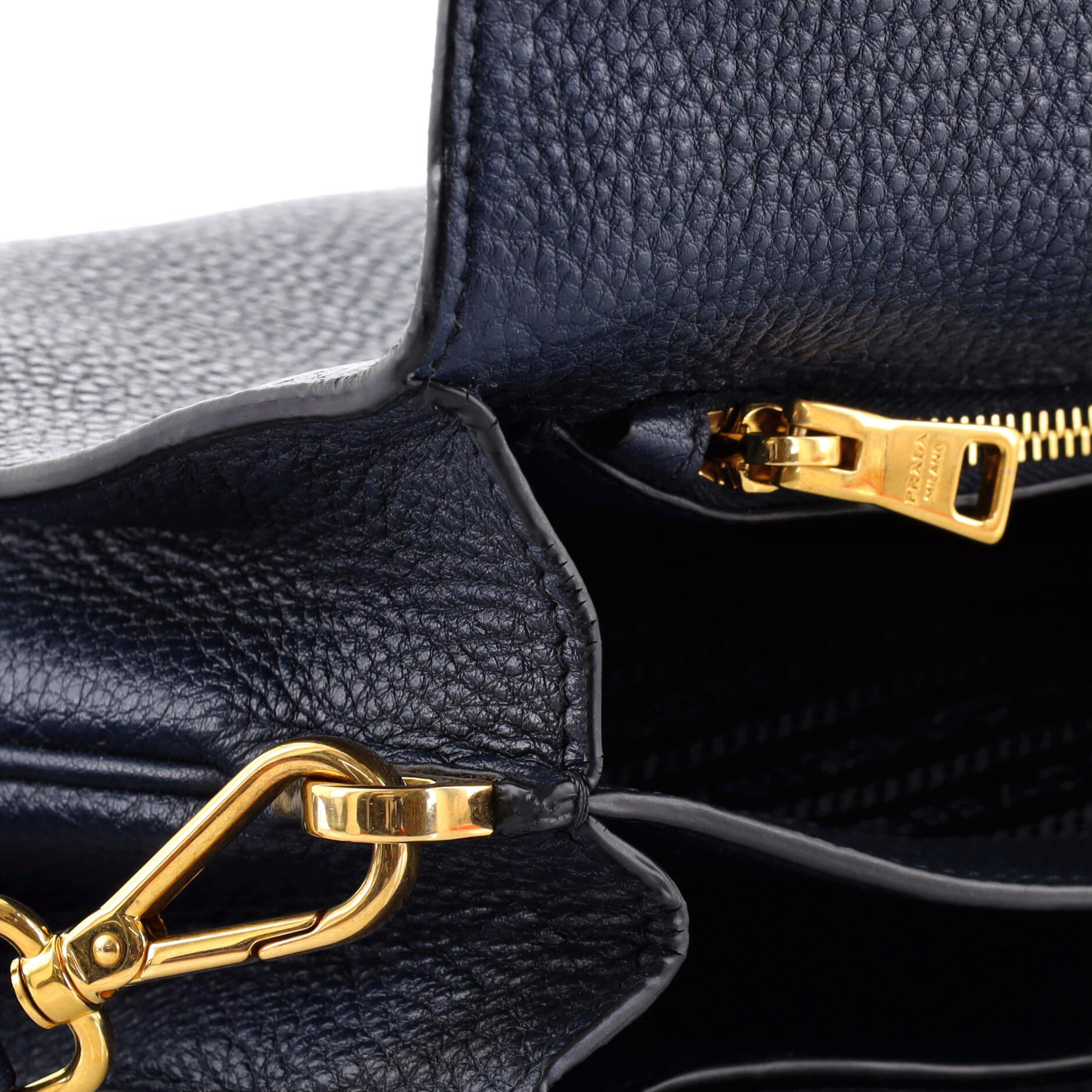 Prada Dual Strap Flap Crossbody Bag Vitello Daino Small 2
