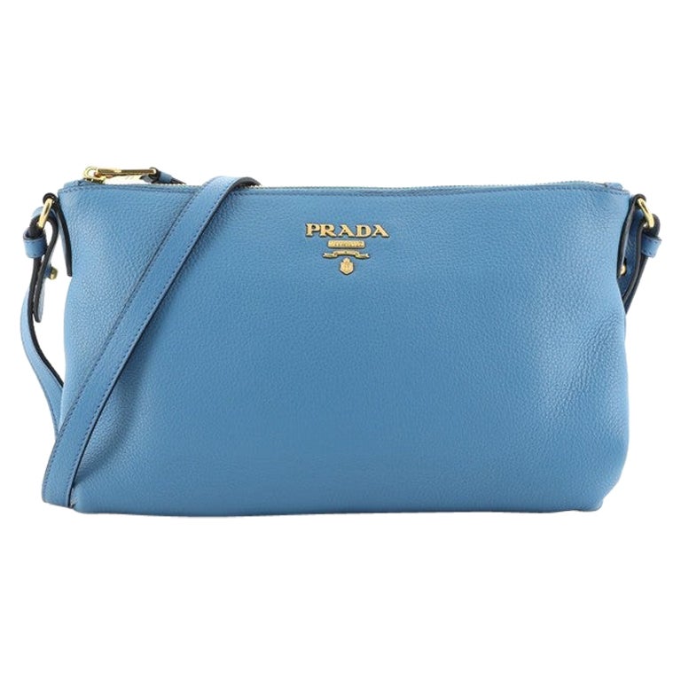 Prada Dual Strap Flat Crossbody Bag Vitello Daino Medium