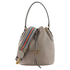 Prada Dual Strap Top Handle Bucket Bag Vitello Daino Small