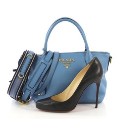 Prada Dual Strap Zip Tote Vitello Daino Small