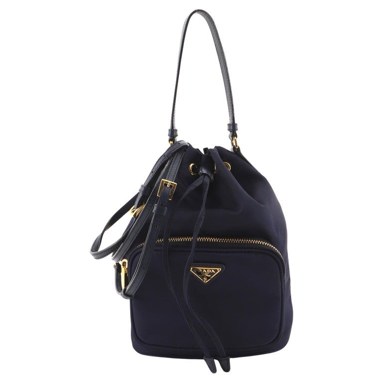 Prada Duet Drawstring Bucket Bag Tessuto Small For Sale at 1stDibs