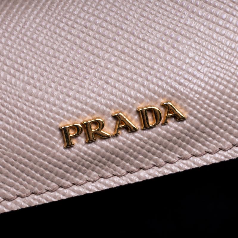 Prada Dusty Pink Leather Top Handle Bag In Excellent Condition In Dubai, Al Qouz 2