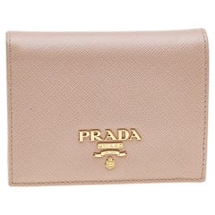 Prada Dusty Pink Saffiano Leather Bifold Wallet