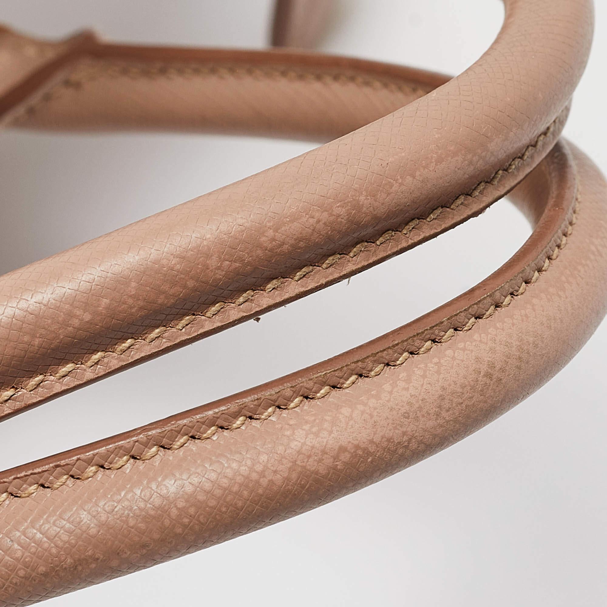Tote media con doppia zip di Prada in pelle saffiano Lux rosa polvere 1