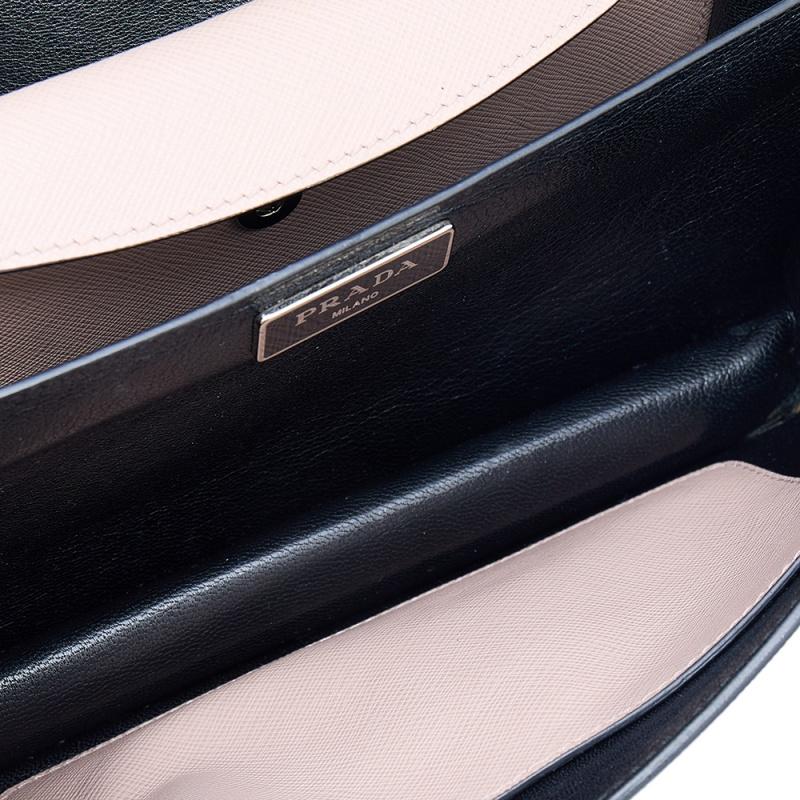 Prada Dusty Pink Saffiano Lux Leather Mini Sound Flap Bag 5