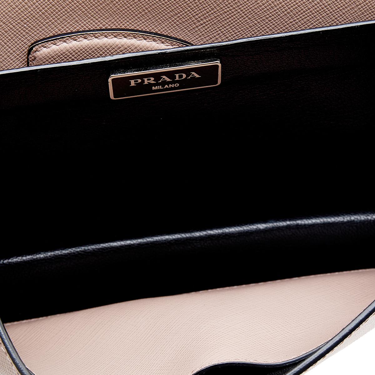 Women's Prada Dusty Pink Saffiano Lux Leather Mini Sound Flap Bag