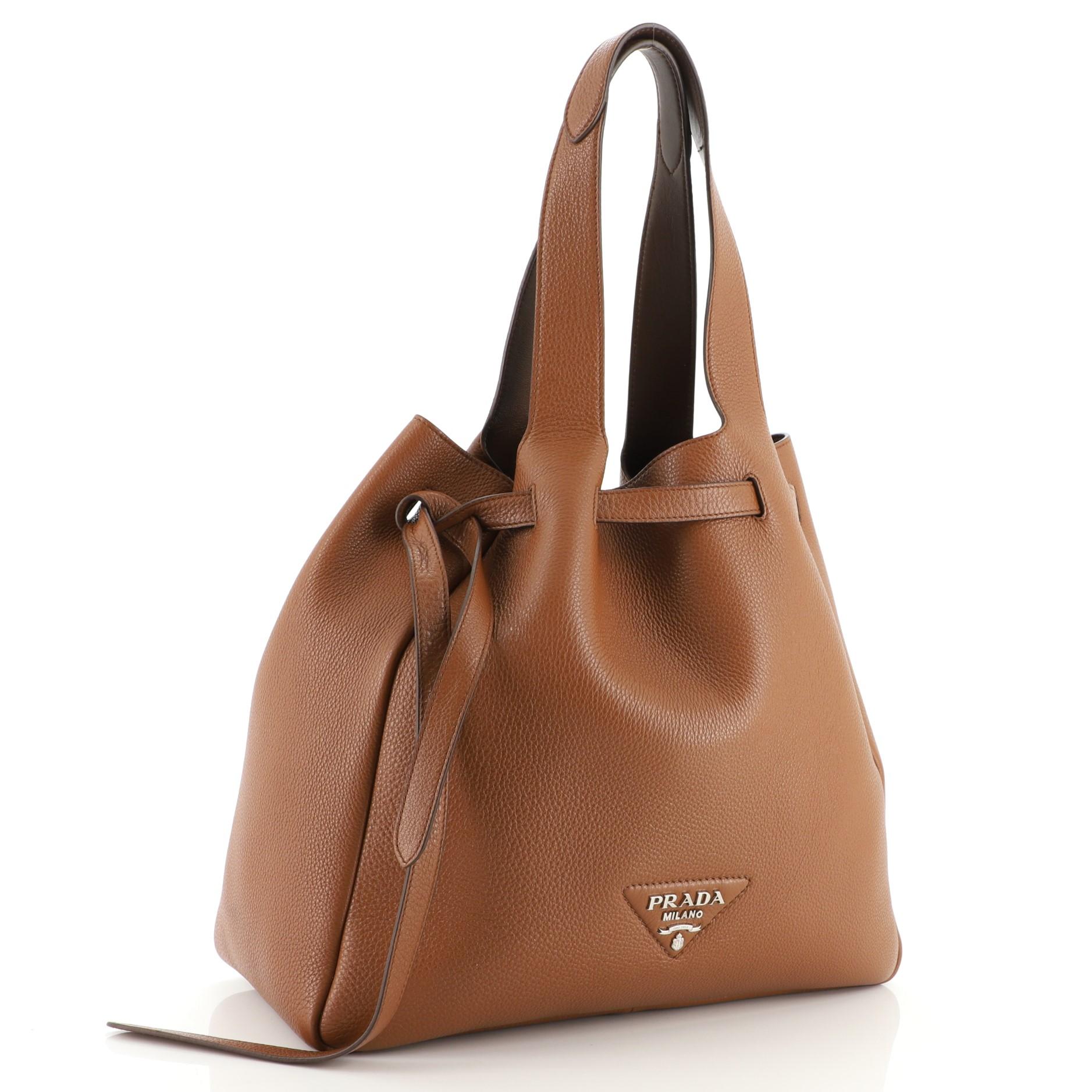prada dynamique leather handbag