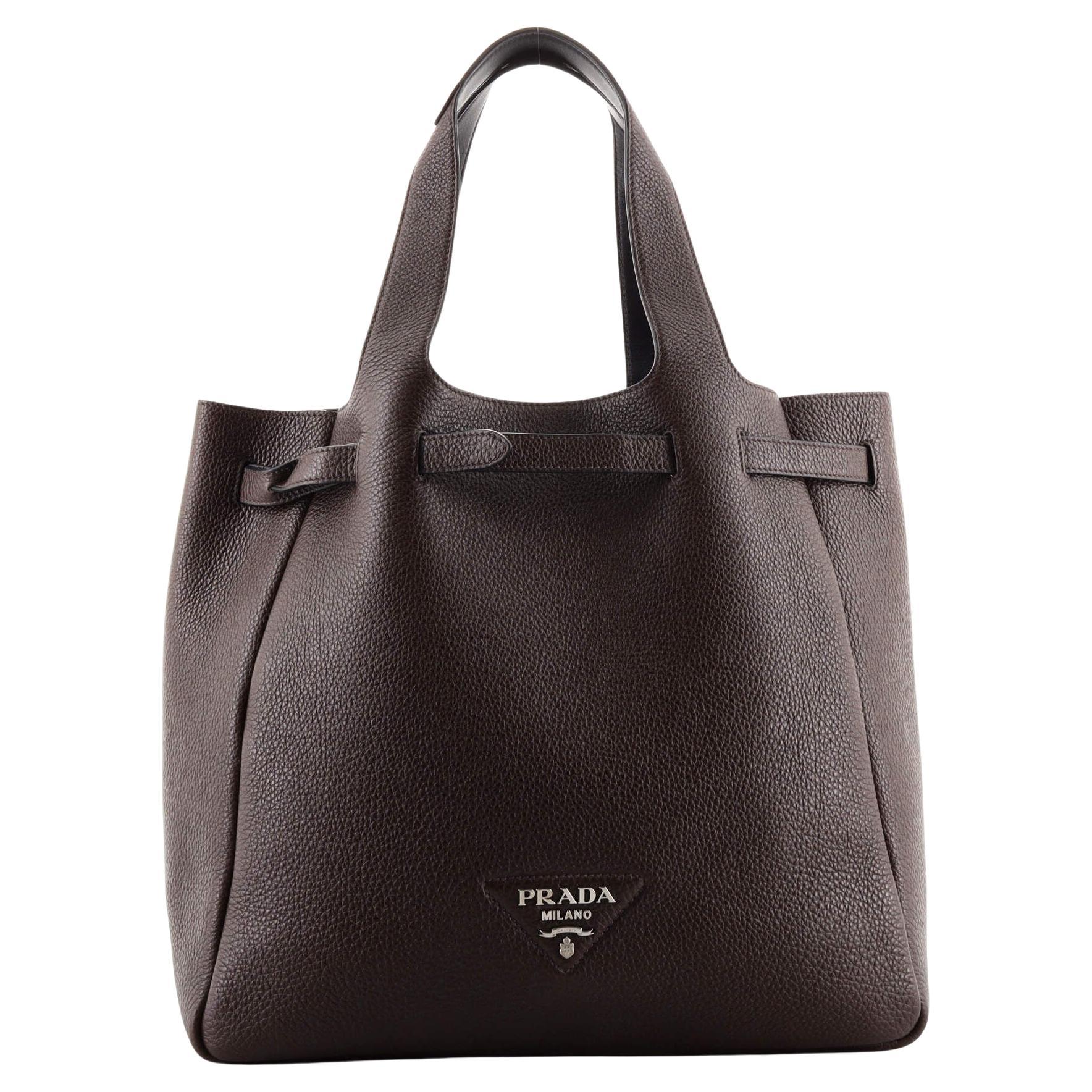 Prada Dynamique Belted Tote Leather Medium at 1stDibs