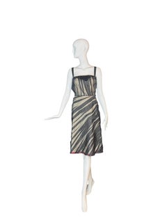 Prada Early 2000s Deconstructed Striped Silk Dress with Bustier