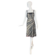 Prada - Début des années 2000 - Robe en soie rayée déconstruite avec bustier