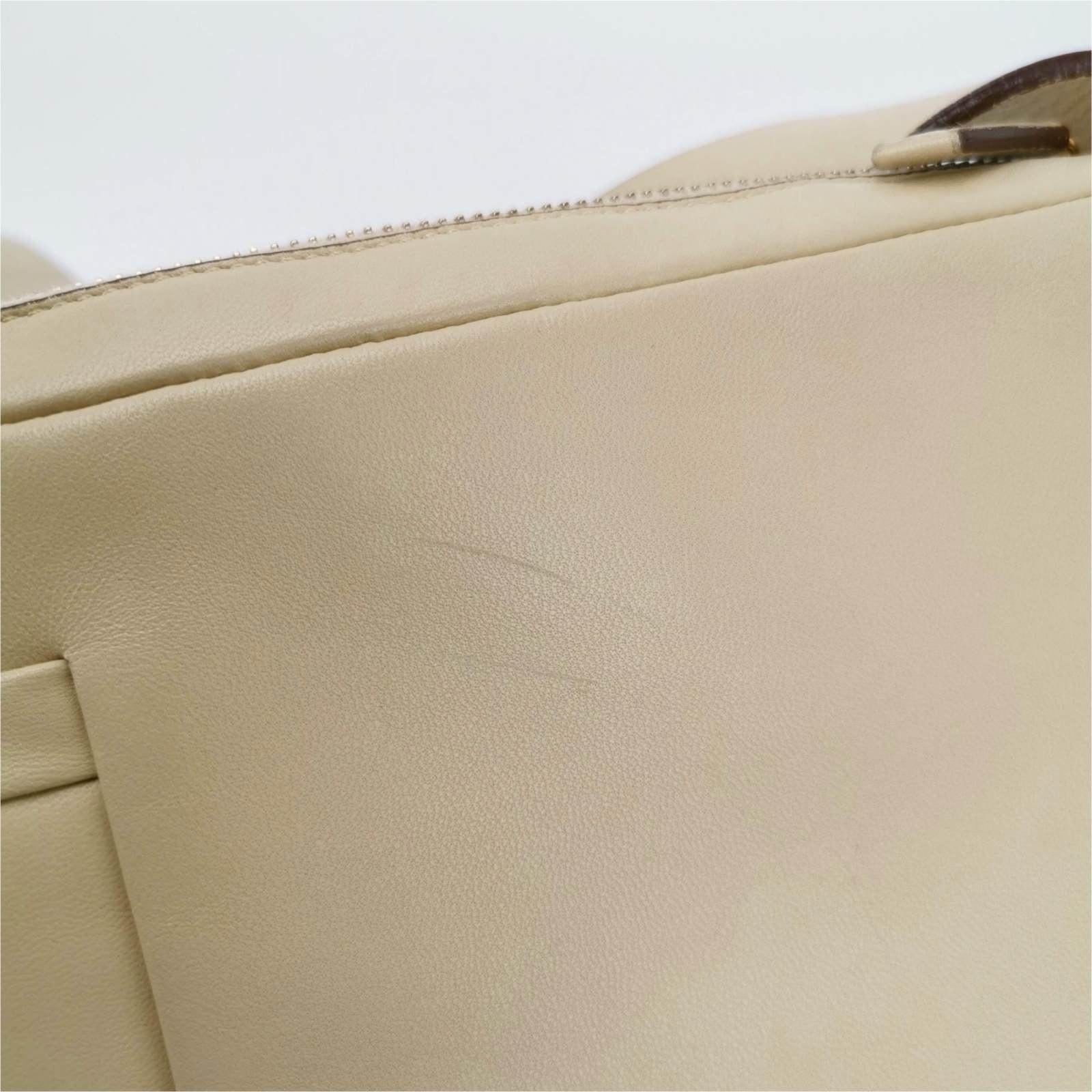 Prada East West Camera Bag Cream White Lambskin Leather with Gold-tone Hardware For Sale 6