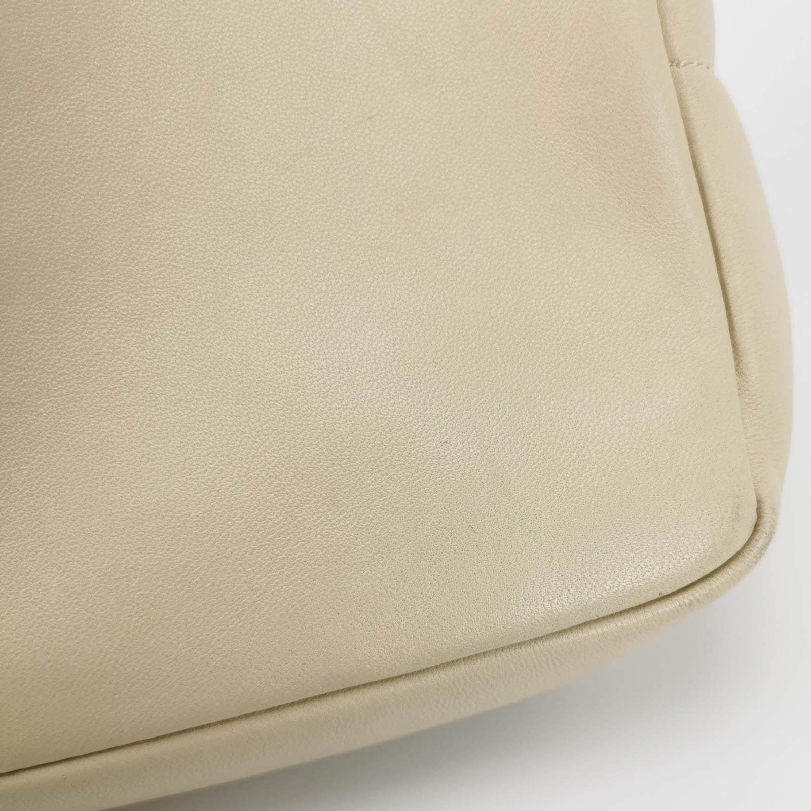 Prada East West Camera Bag Cream White Lambskin Leather with Gold-tone Hardware For Sale 9