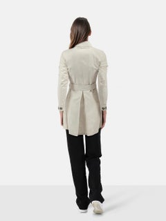 Prada Ecru Belted Button Up Trench Coat Size XS