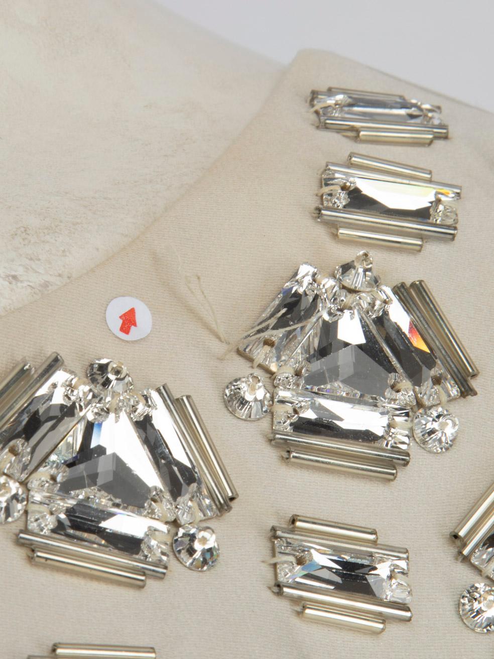 Prada Ecru Embellished Coat & Dress Set Size M 2