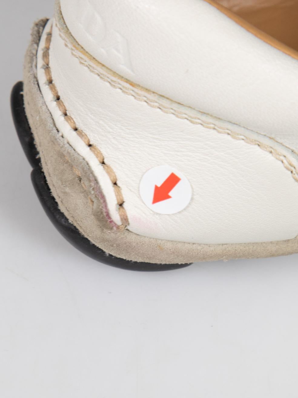 Prada Ecru Leather & Suede Lace Up Trainers Size IT 36 For Sale 5