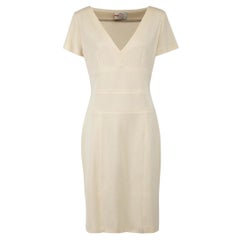 Prada Ecru Short Sleeve Bodycon Mini Dress Size XL