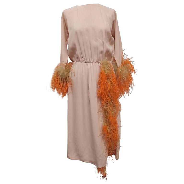 Prada Elegant Feather Dress IT 40 / US4-6 at 1stDibs | prada feather dress