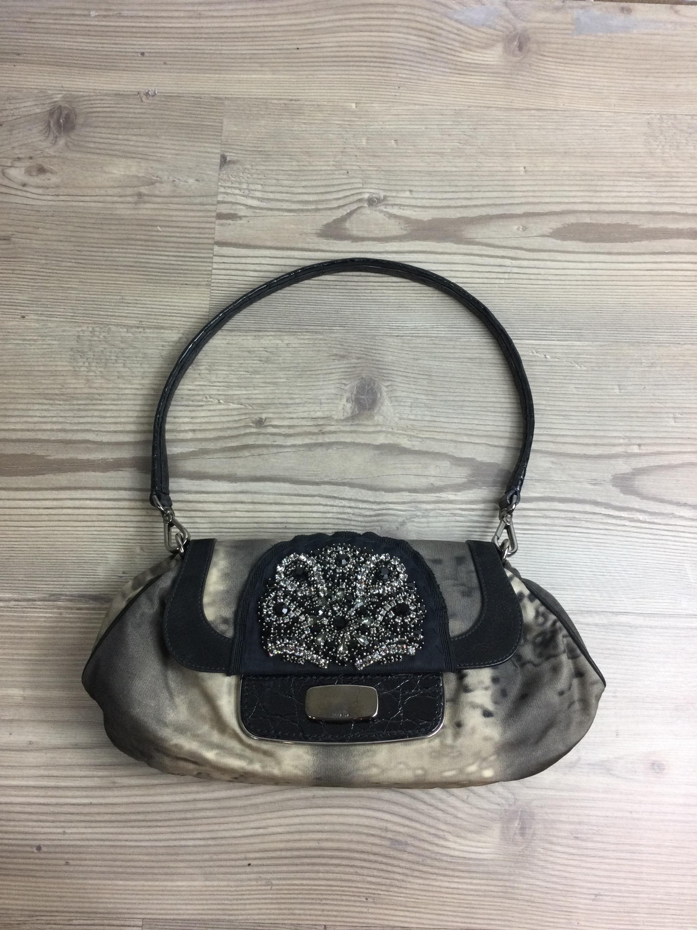 Black Prada elegant night jewelry bag For Sale