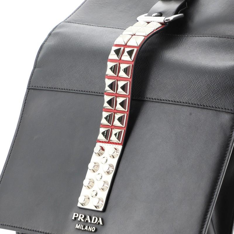 Prada Elektra Shoulder Bag Studded Leather Small In Good Condition In NY, NY