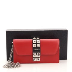 Prada Elektra Wallet on Chain Studded Leather