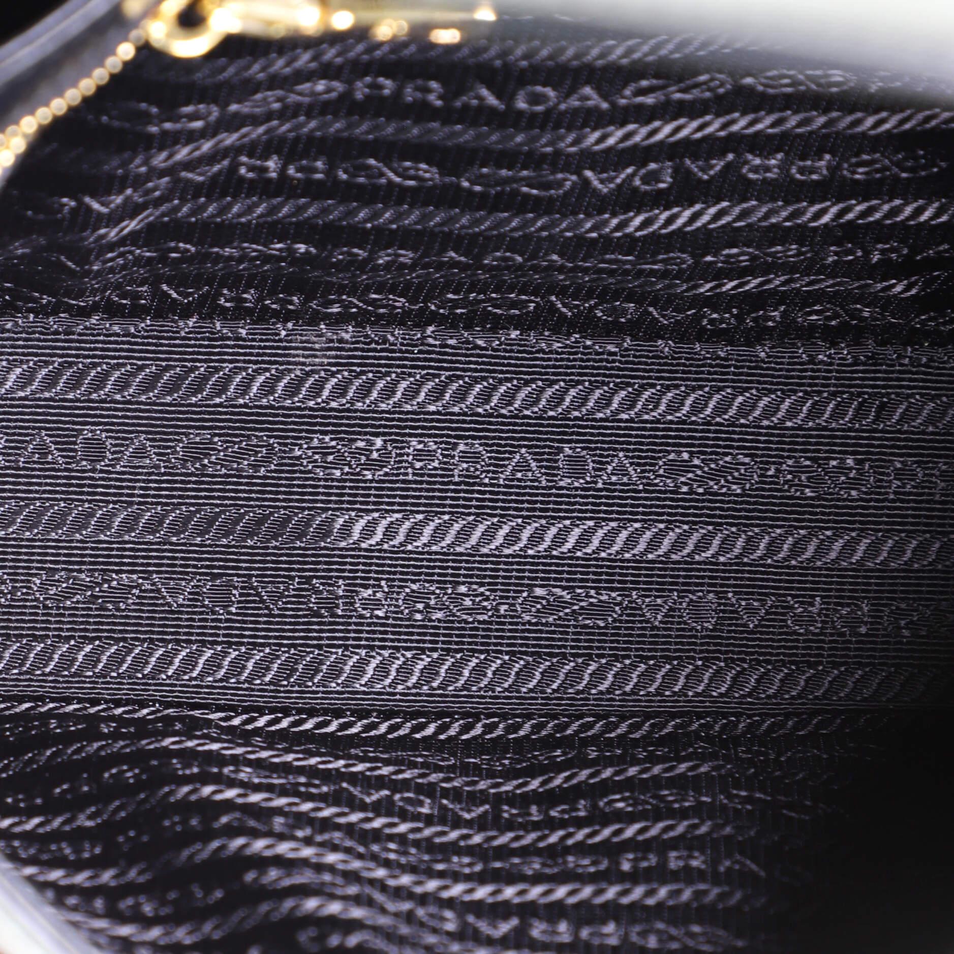 Black Prada Embleme Flap Bag Saffiano Leather Small