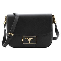 Prada Embleme Flap Bag Saffiano Leather Small