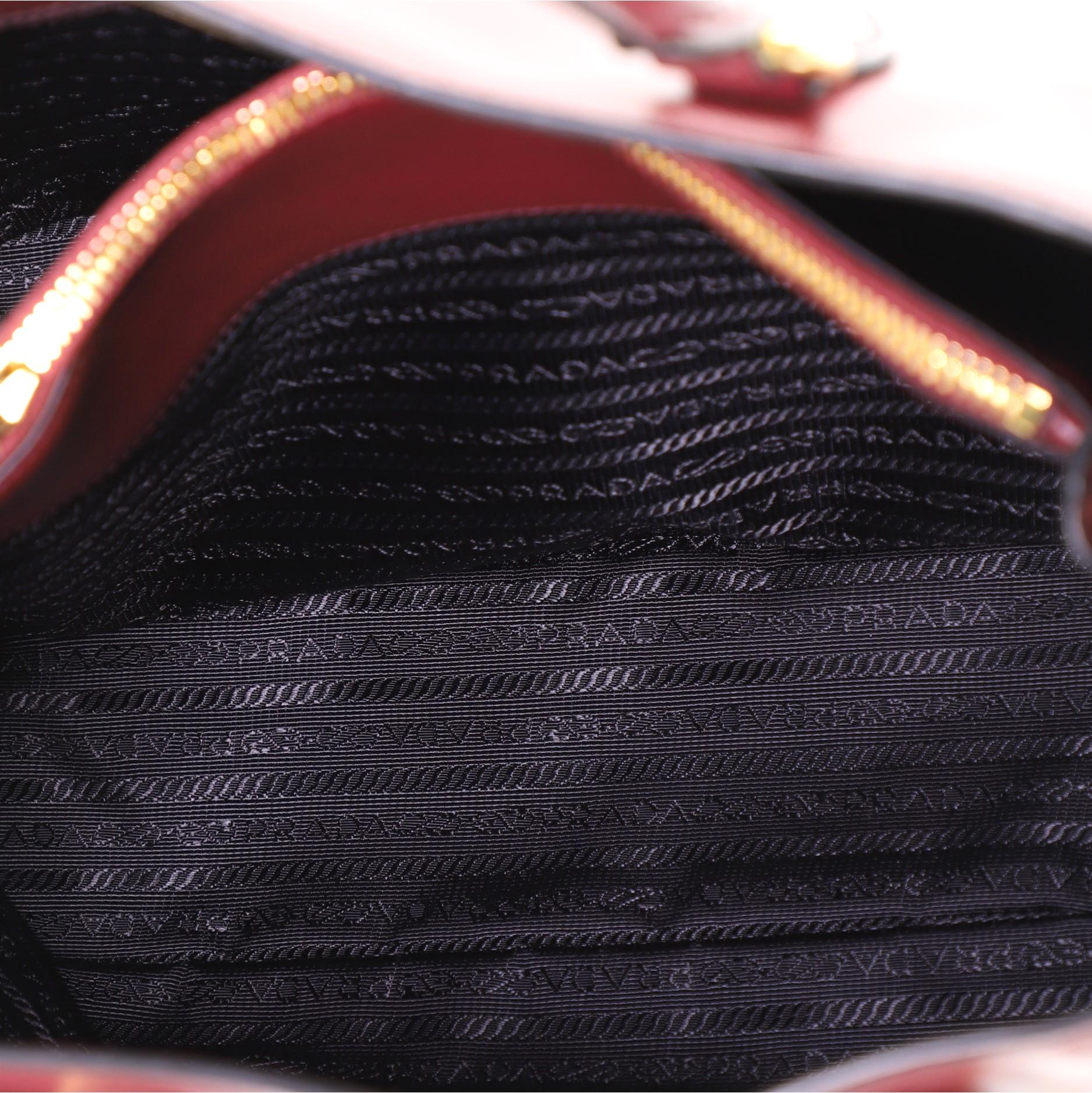 Prada Embossed Logo Convertible Open Tote Glace Calf Medium 1