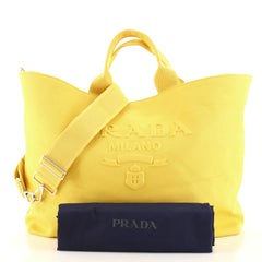 Prada Embossed Logo Drill Tote Canvas Large