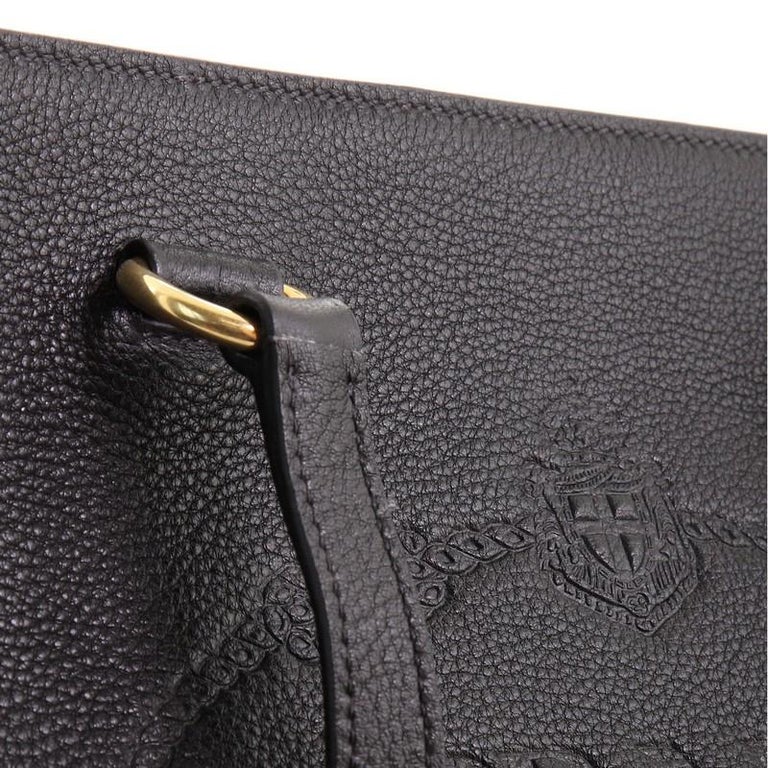 Prada Embossed Logo Open Tote Vitello Phenix Medium at 1stDibs